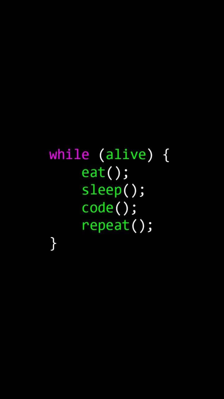 White Sleep Code Repeat Wallpaper