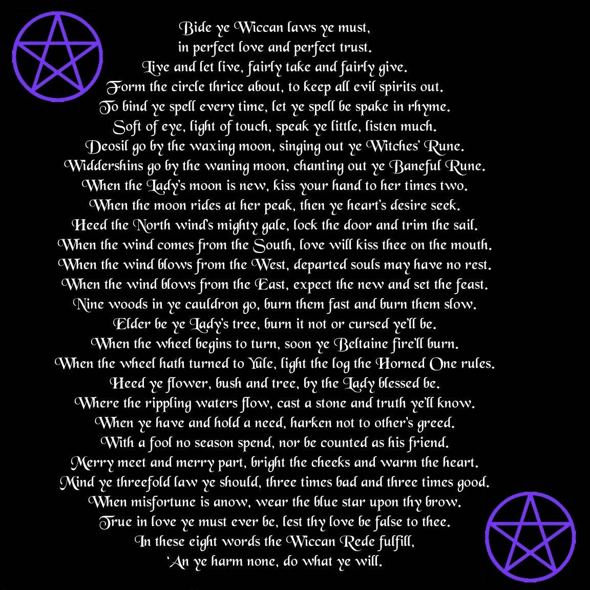 Wiccan Daily Prayer Wallpaper
