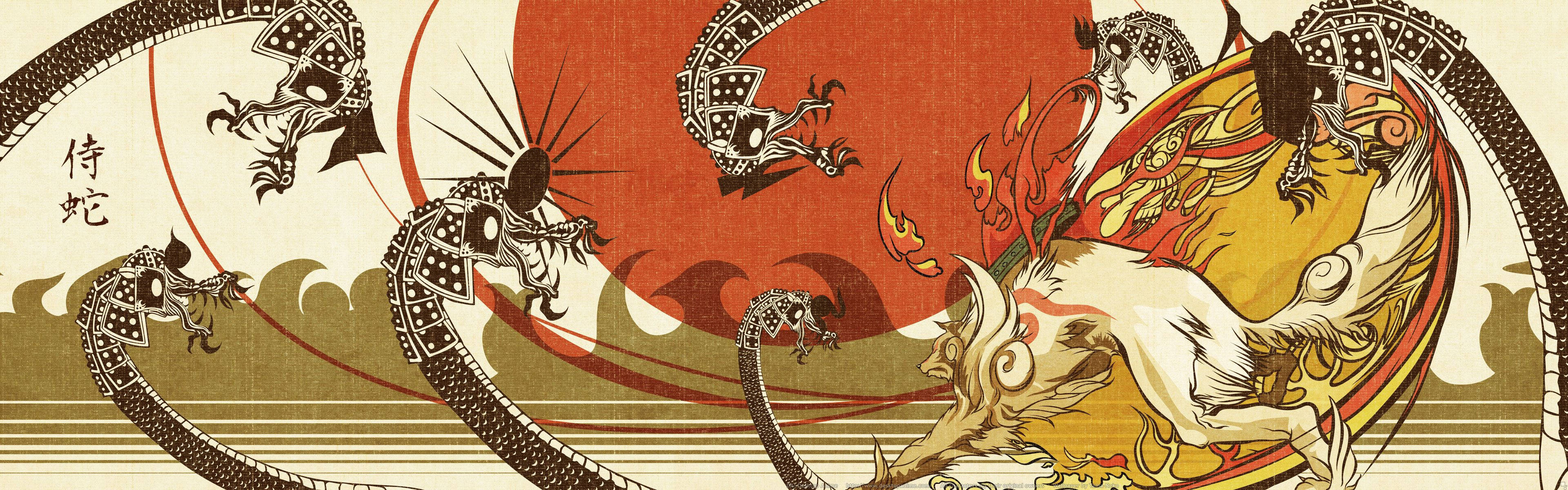 Widescreen Epic Okami War Wallpaper