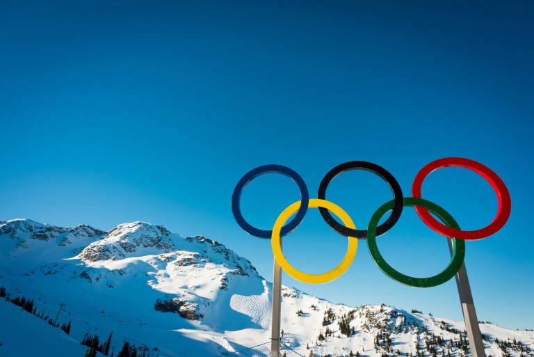 Winter Olympics Logo In Snow Wallpaper