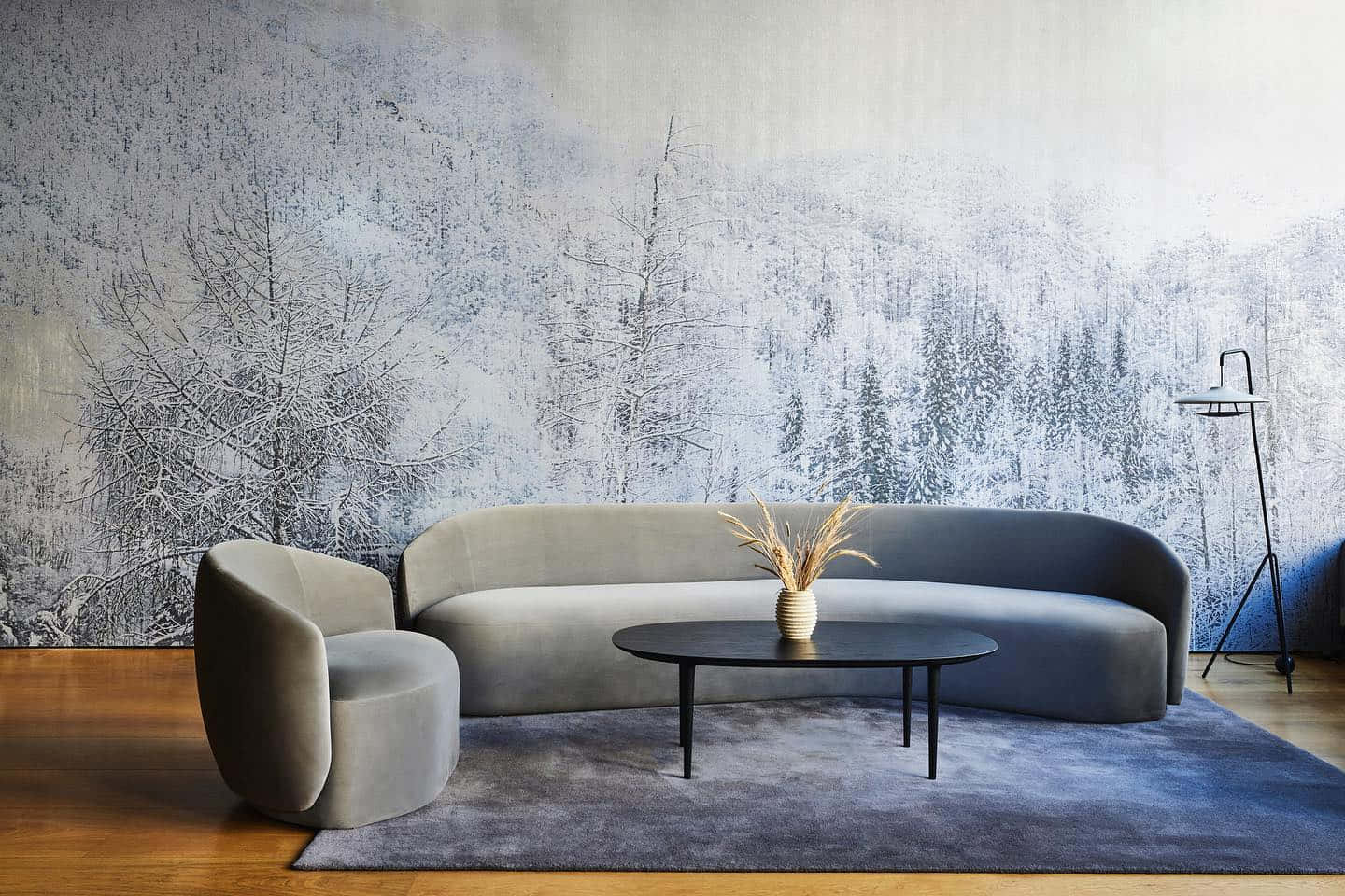 Winter Themed Living Room Decor Wallpaper