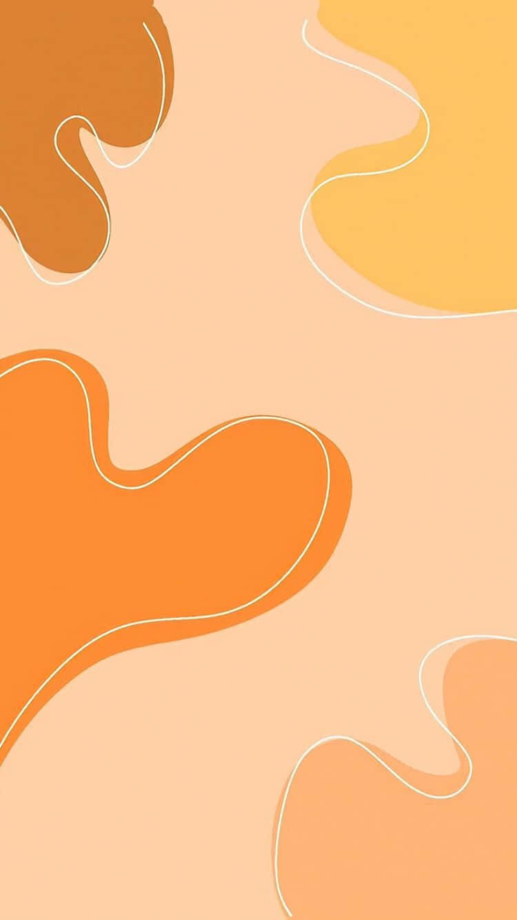 Wobbly Vector Shapes Orange Aesthetic Phone Wallpaper