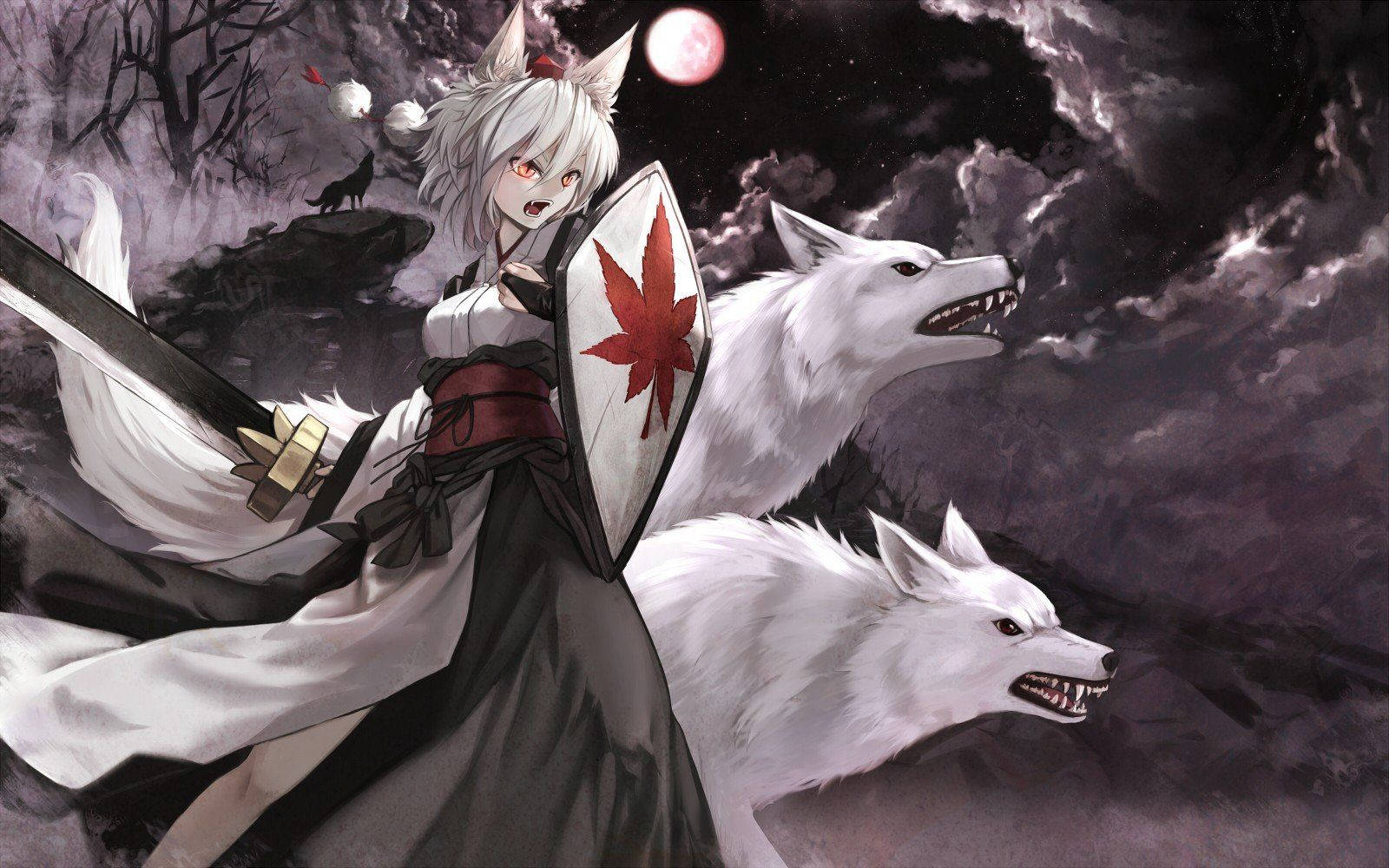 Wolf Girl Warrior Anime Wallpaper