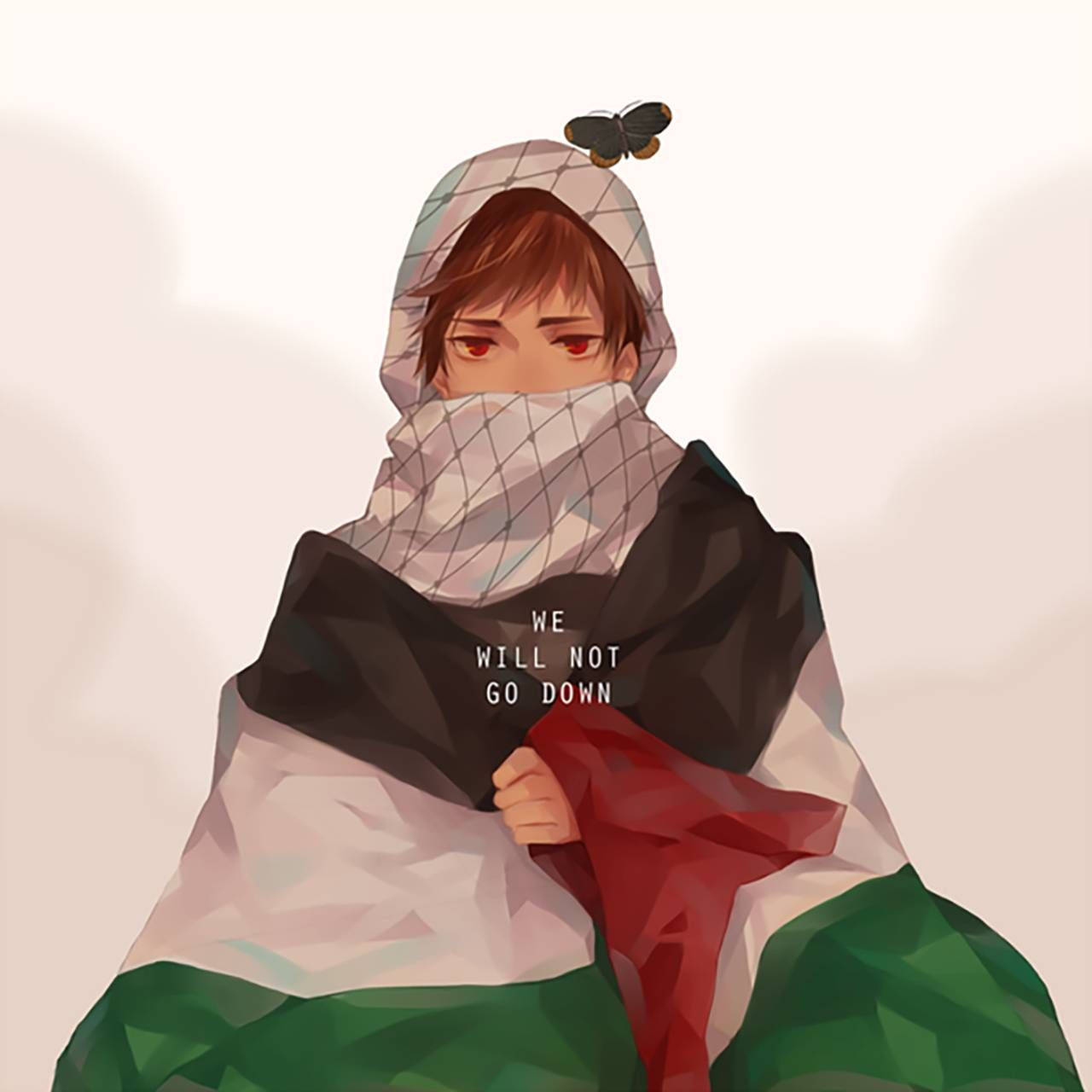 Woman Covered In Palestine Flag Wallpaper