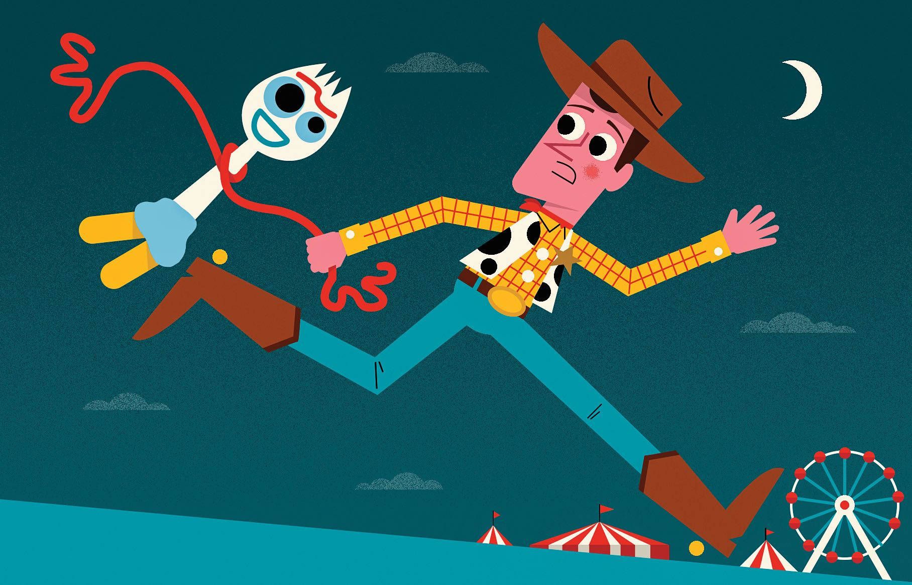 Woody And Forky Cartoon Wallpaper