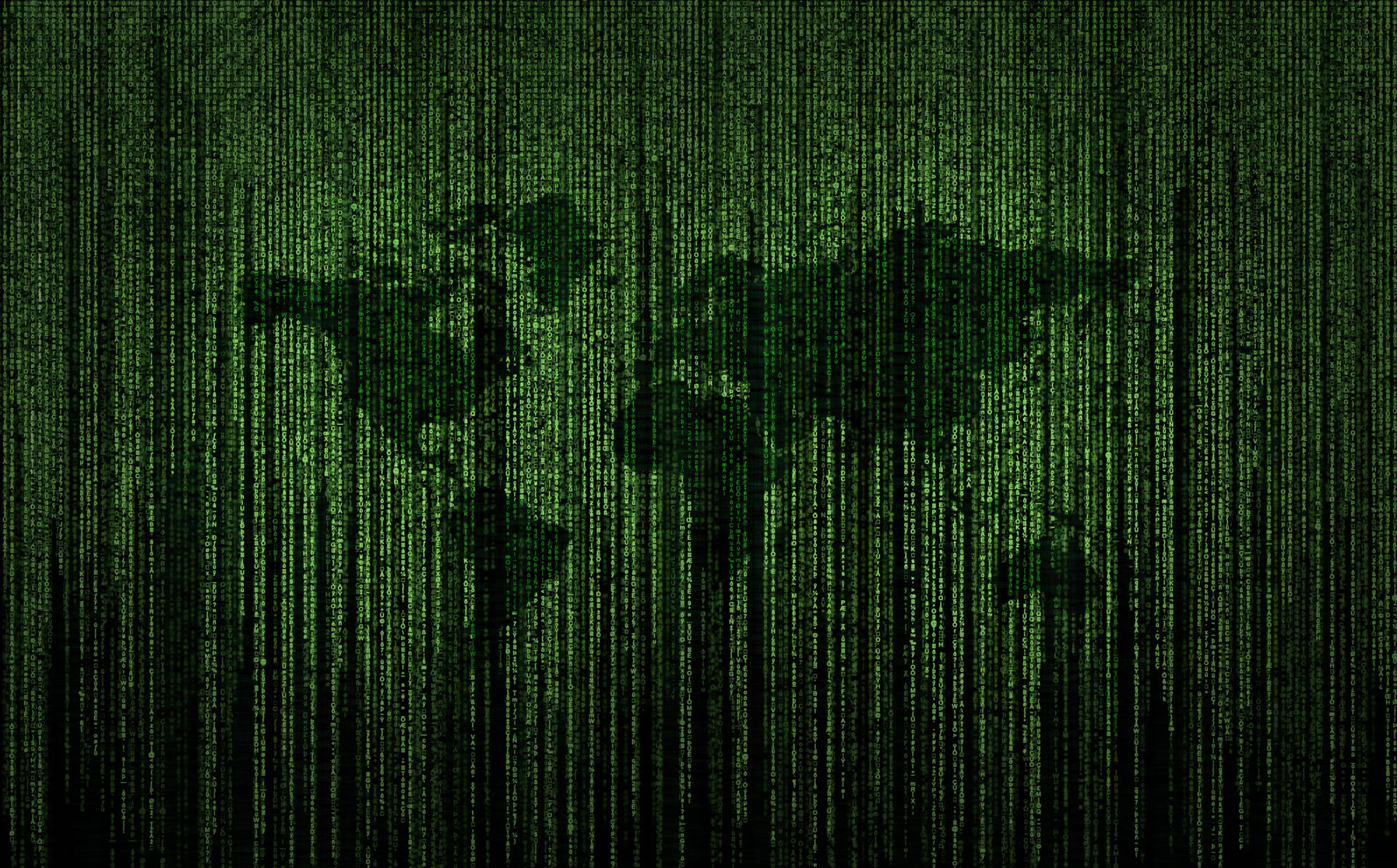 World Map 4k Matrix Style Wallpaper