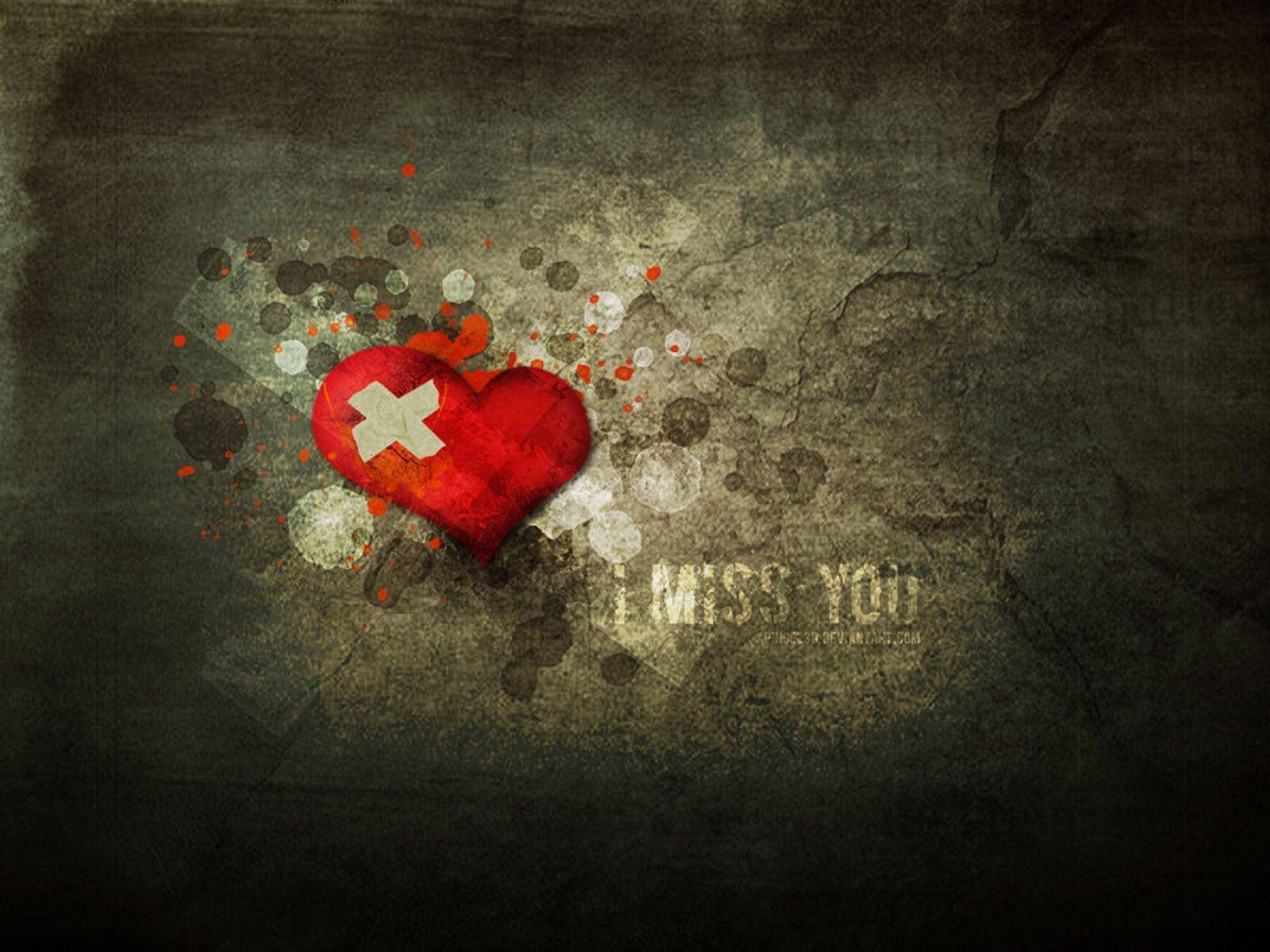 Wounded Heart I Miss You Wallpaper