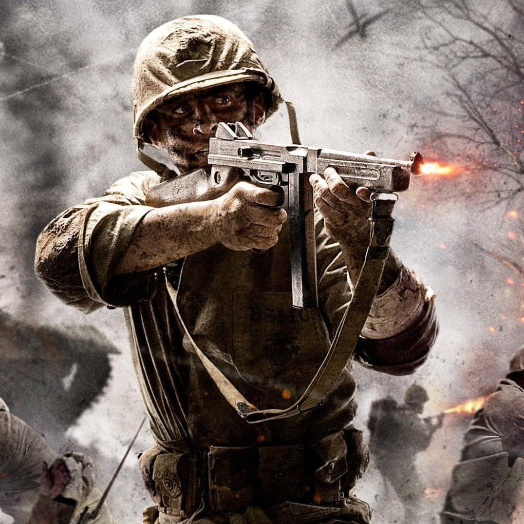 Ww2 Iphone Soldier Firing Gun Wallpaper