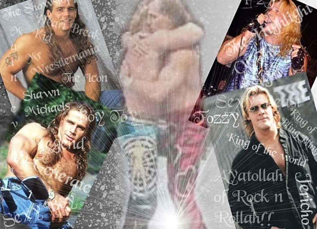 Wwe Legend Shawn Michaels In Various Wrestling Poses. Wallpaper
