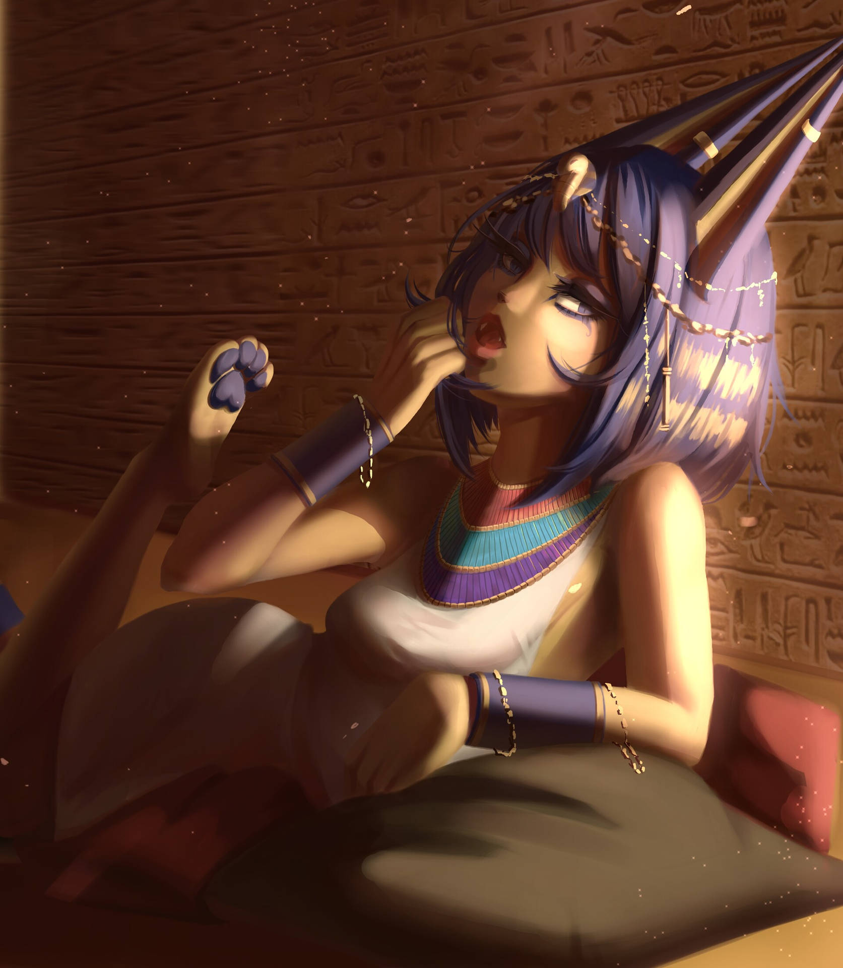 Yawning Tired Ankha Animal Crossing Wallpaper