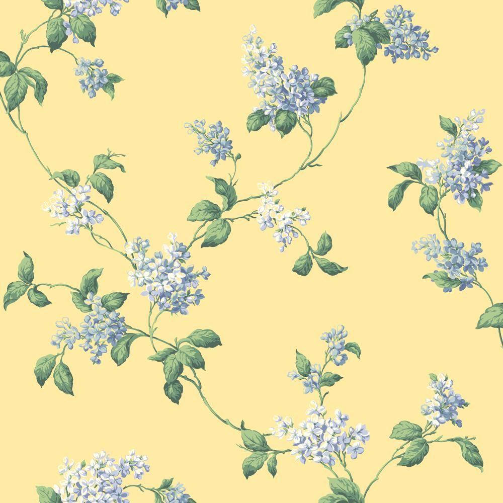 Yellow Aesthetic Flower Pattern Wallpaper