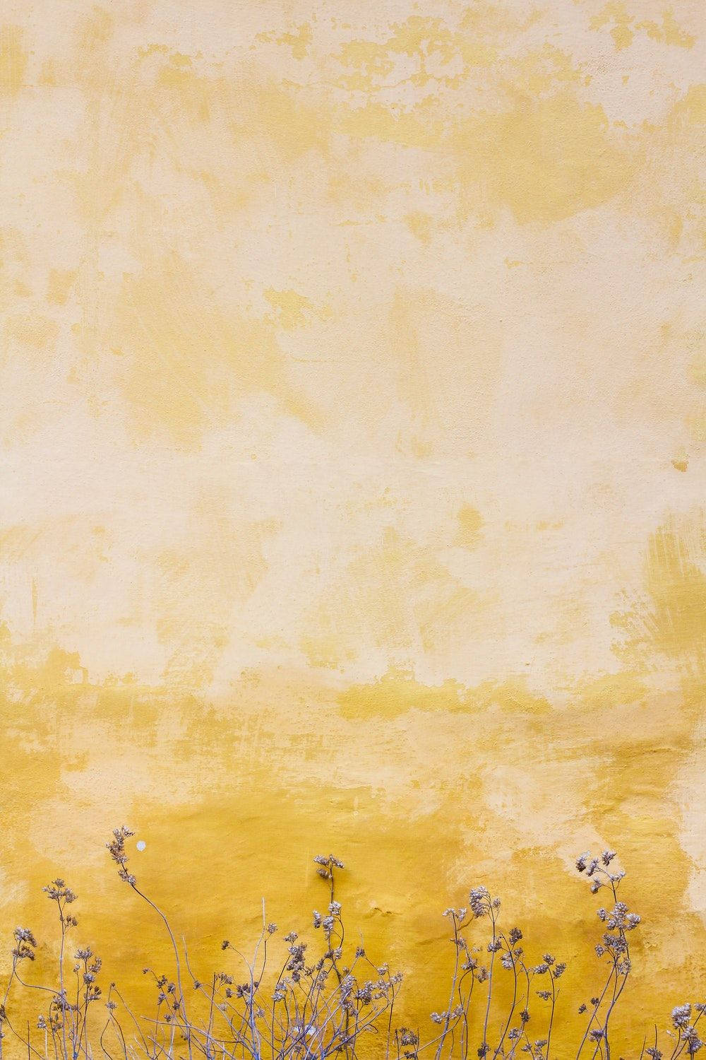 Yellow Aesthetic Wall Flowers Wallpaper