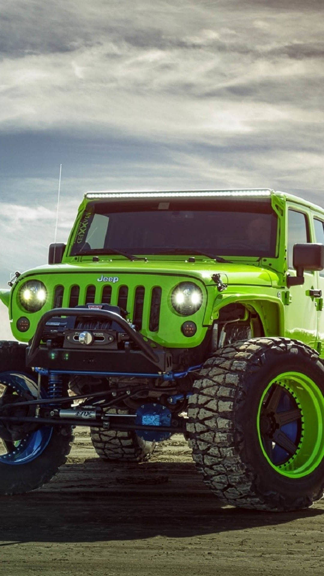 yellow green jeep