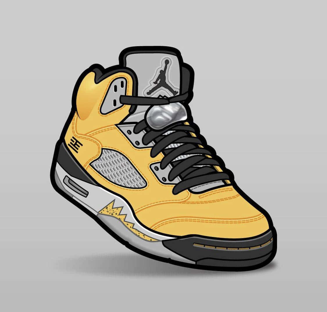 Yellow Jordan Logo Gray Tongue Wallpaper