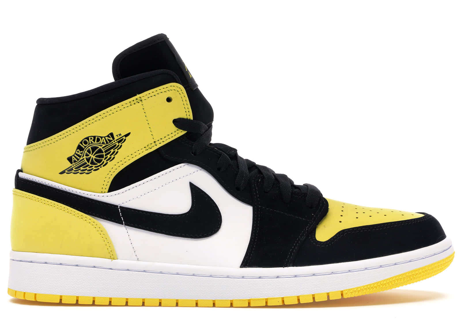 Yellow Jordan White Background Wallpaper