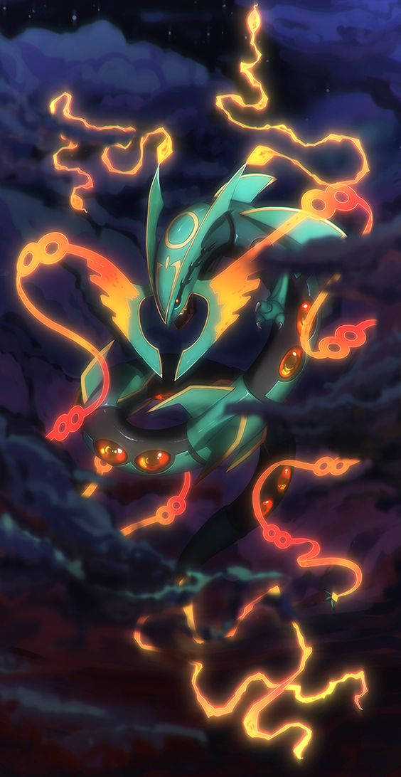 Yellow-orange Whiskers Of Rayquaza Wallpaper