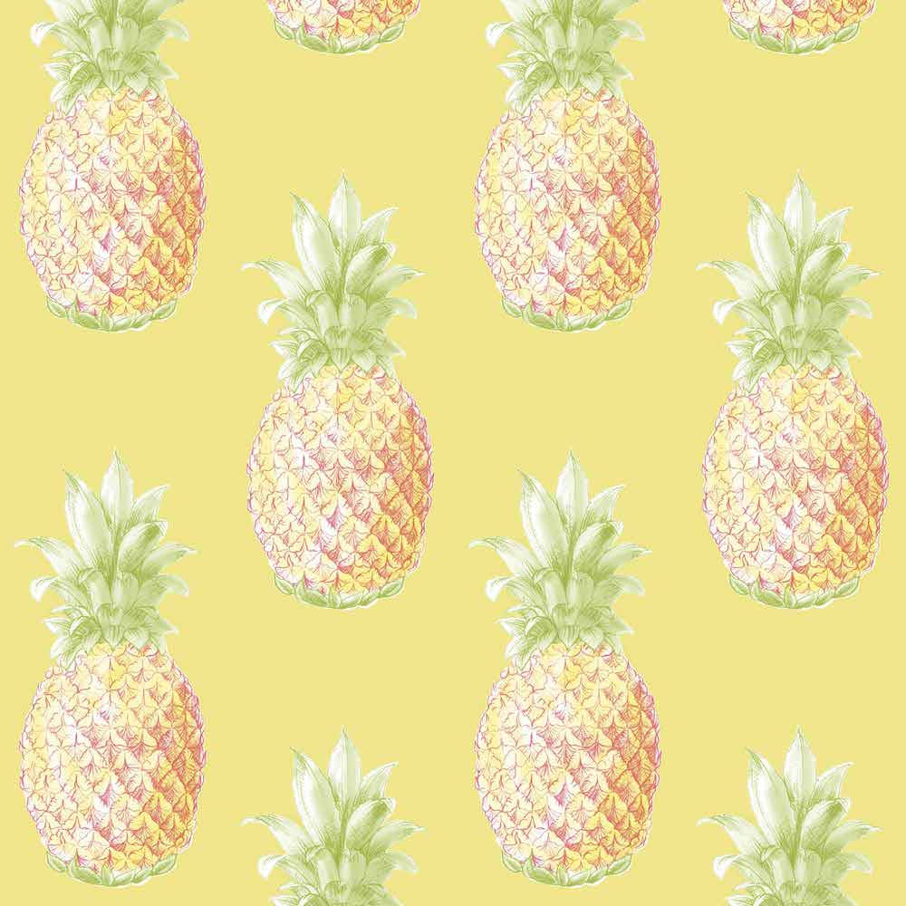 Yellow Pineapple Prints Wallpaper