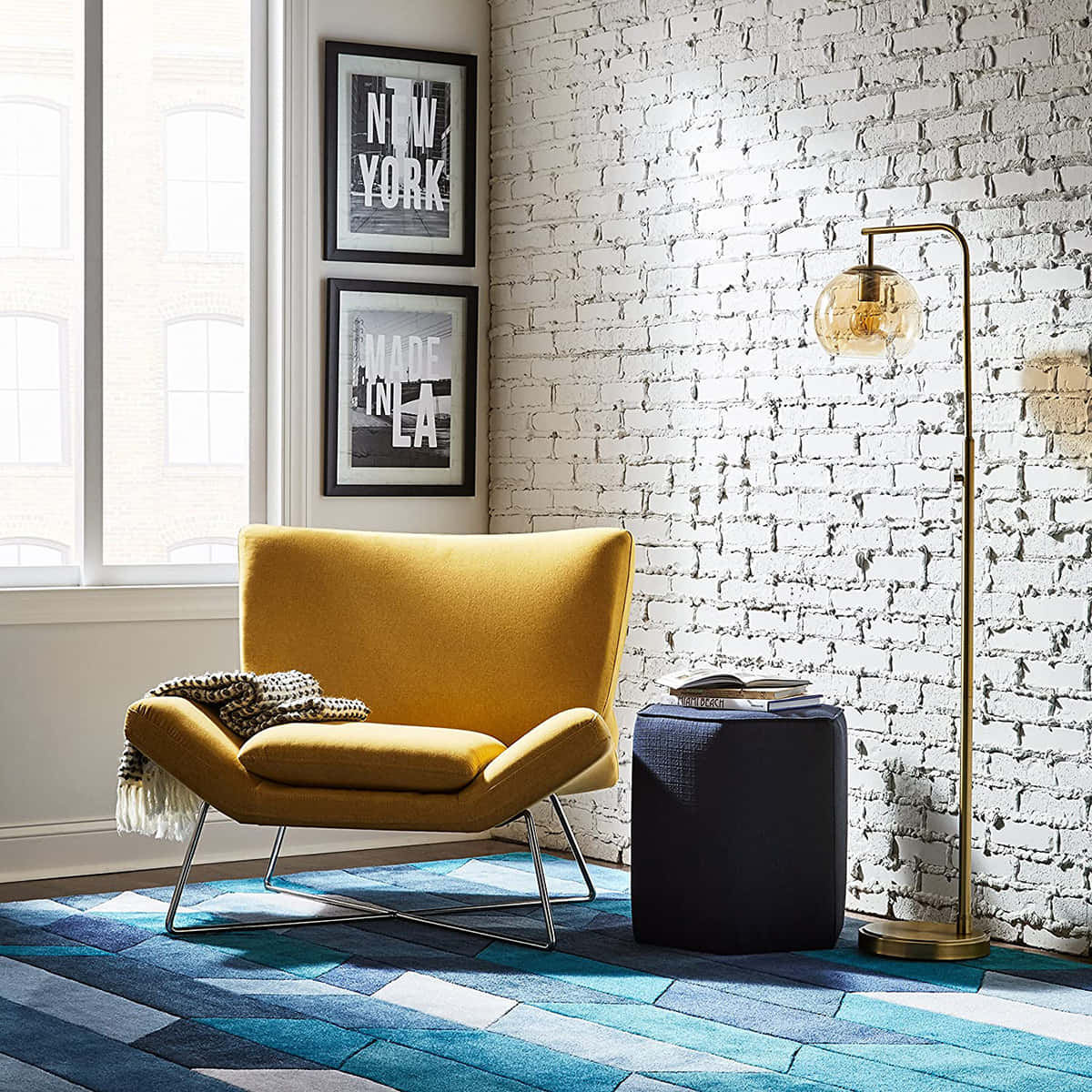 Yellow Rivet Farr Lotus Accent Chair Wallpaper