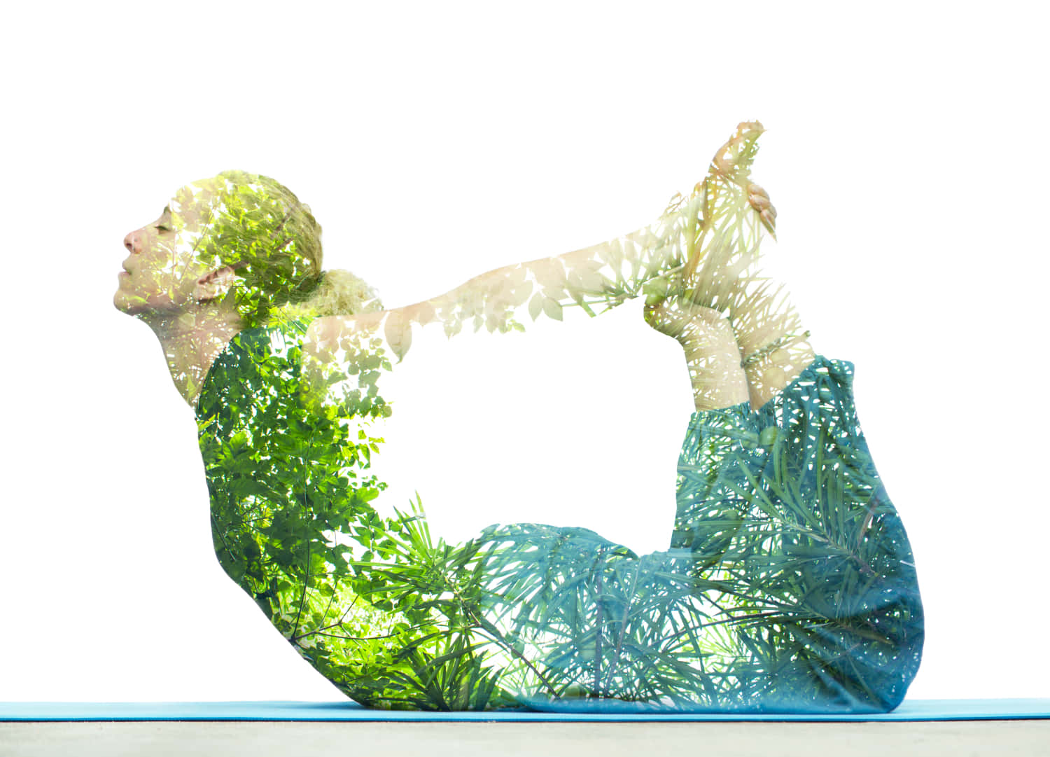 Yoga Nature Double Exposure Wallpaper