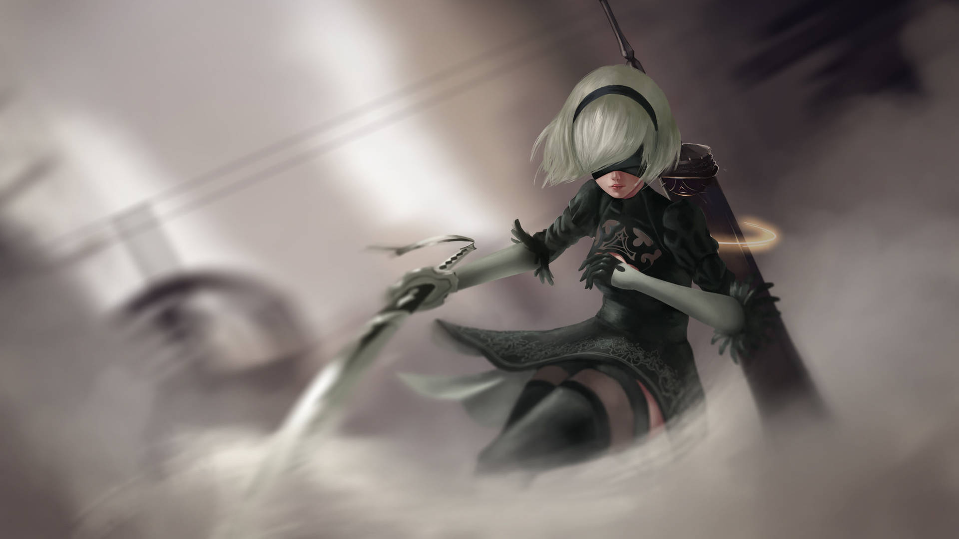 Download free Yorha 2b Sword Slash Art Wallpaper - MrWallpaper.com