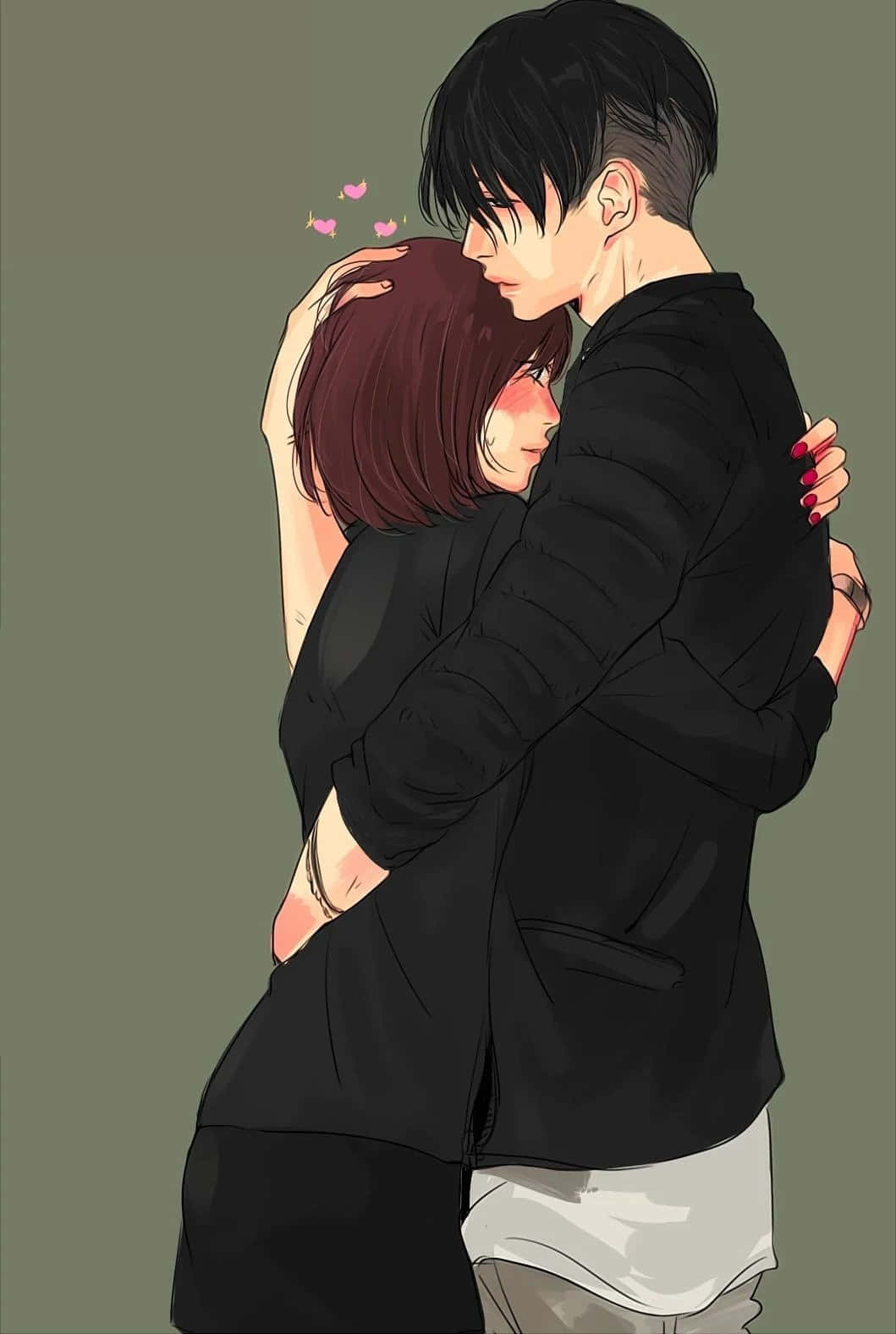 Young Couple Enjoying A Romantic Moment Wallpaper