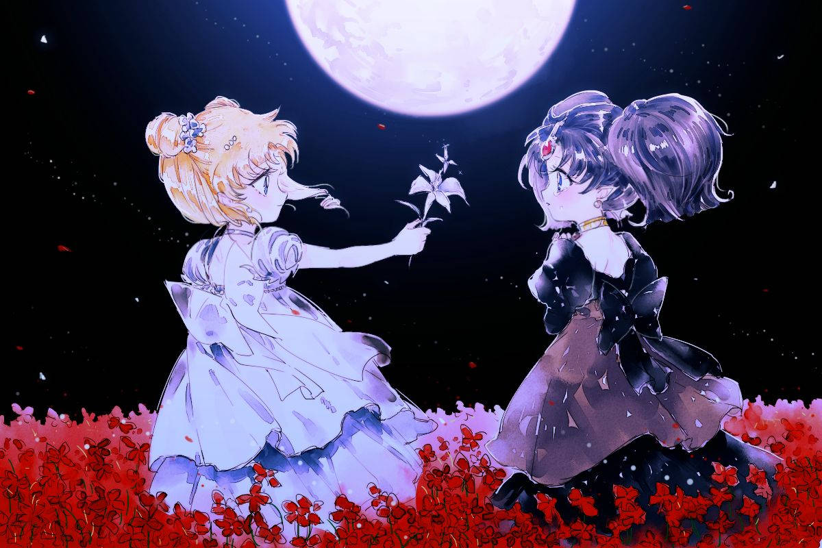 Young Sailor Moon And Nehelenia Wallpaper
