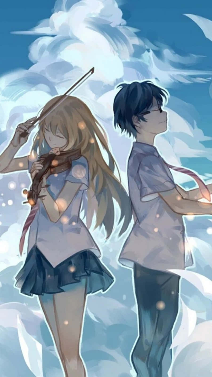 Your Lie In April Iphone Kosei Kaori Illustration Pictures Wallpaper