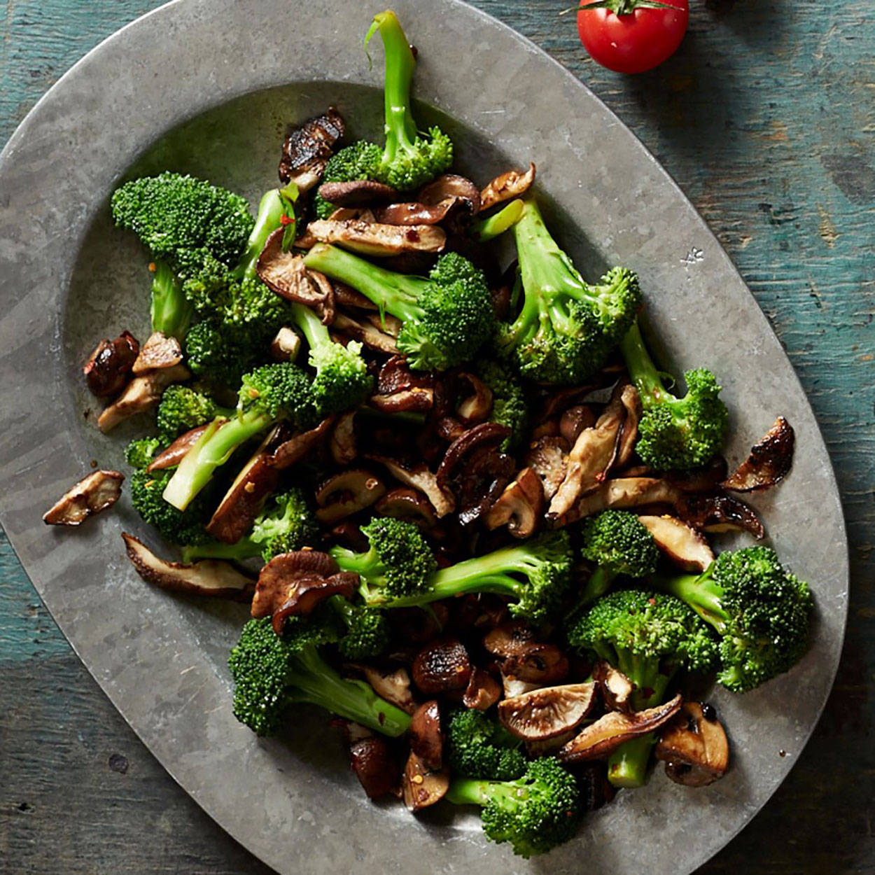 Yummy Broccoli With Mushrooms Wallpaper