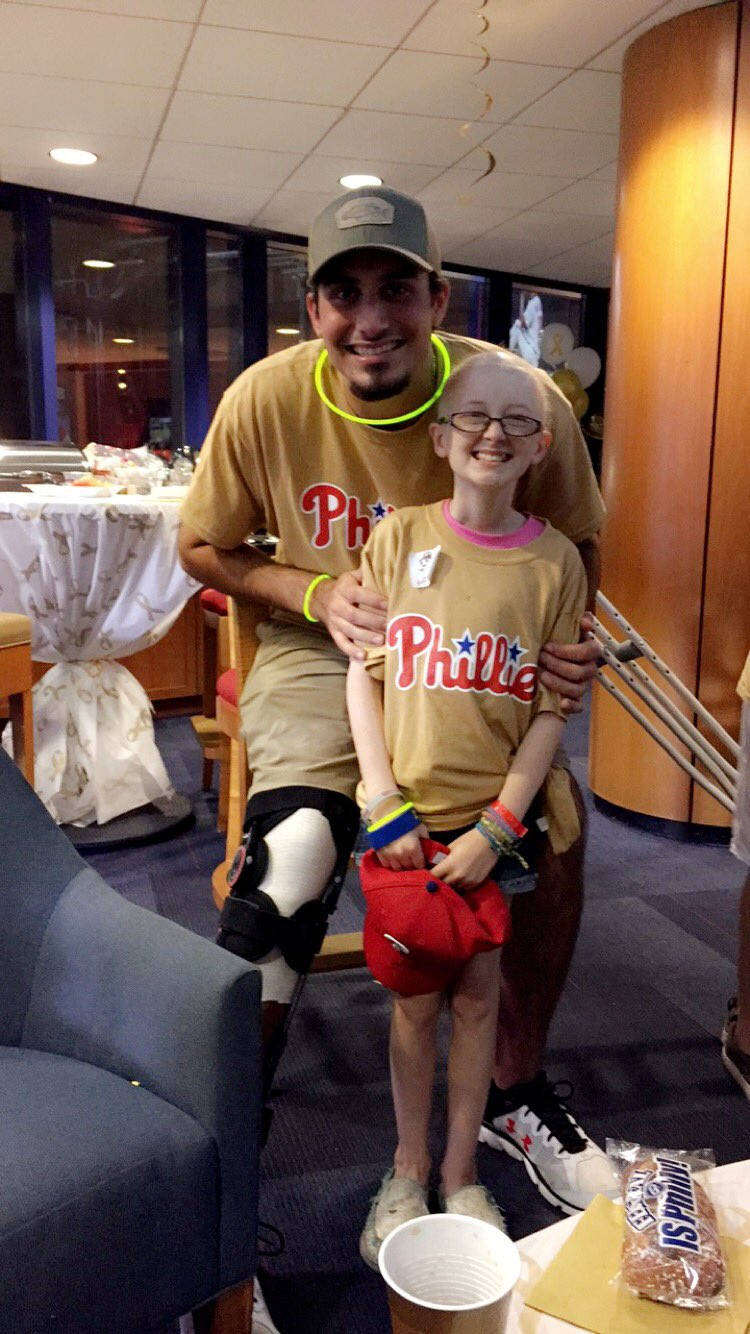 Zach Eflin With A Kid Su2c Wallpaper