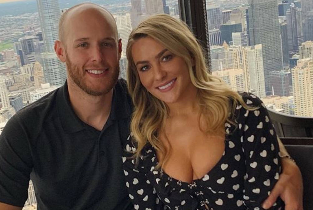 Zack Wheeler And His Wife Enjoying A Happy Moment Wallpaper