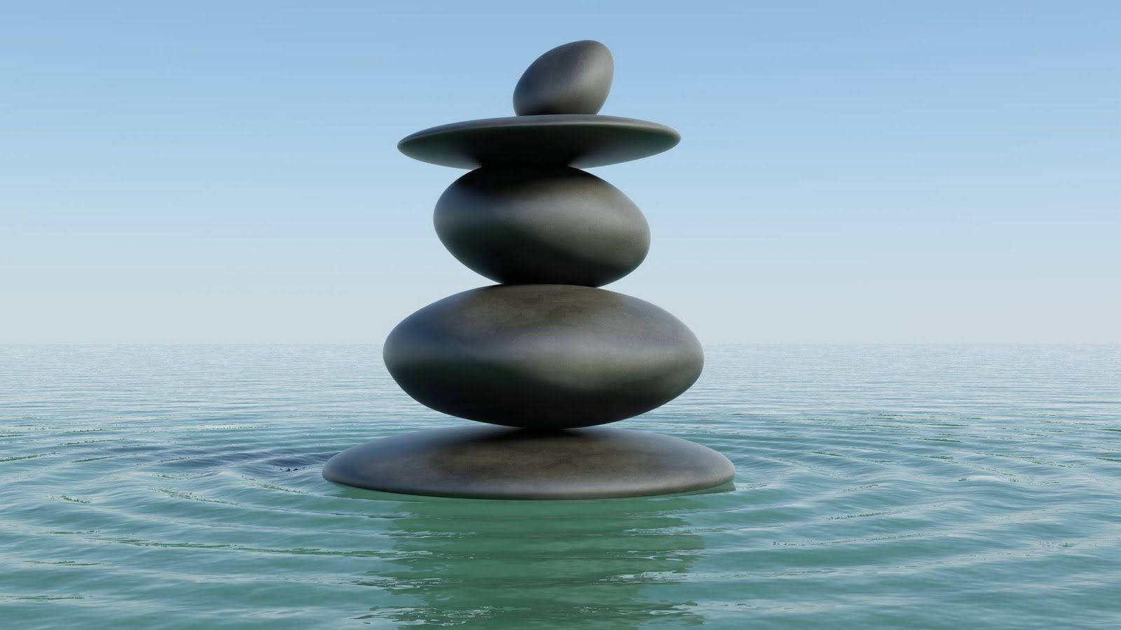 Zen Black Stone Balance Wallpaper