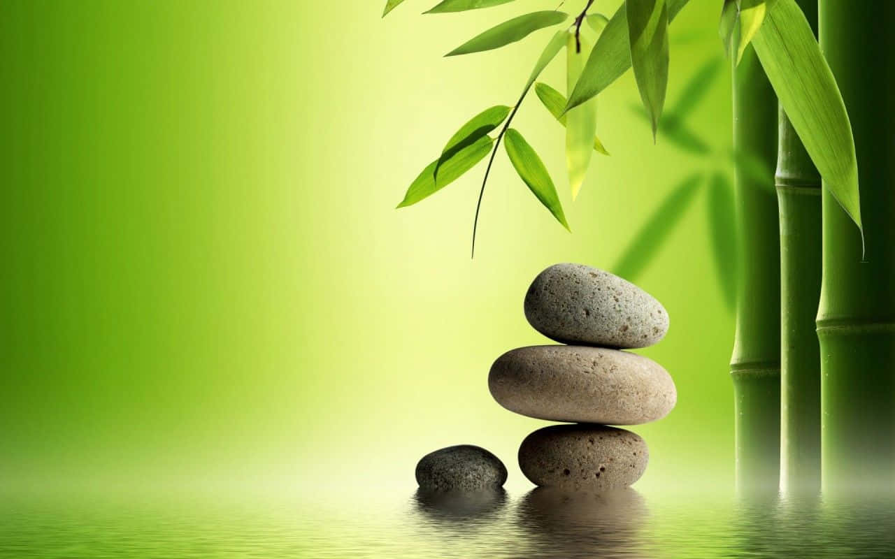 Zen Desktop With Natural Setting Wallpaper