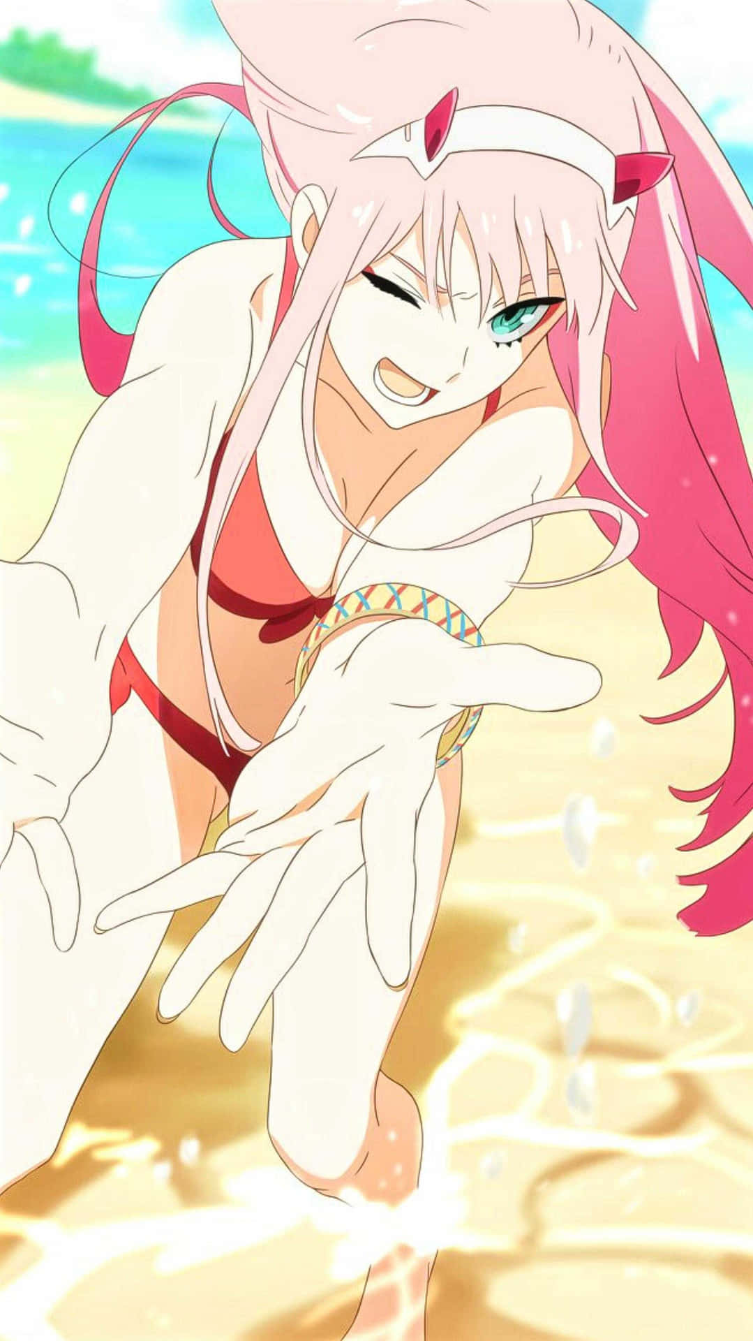 Download free Zero Two Aesthetic In Beach Wallpaper - MrWallpaper.com