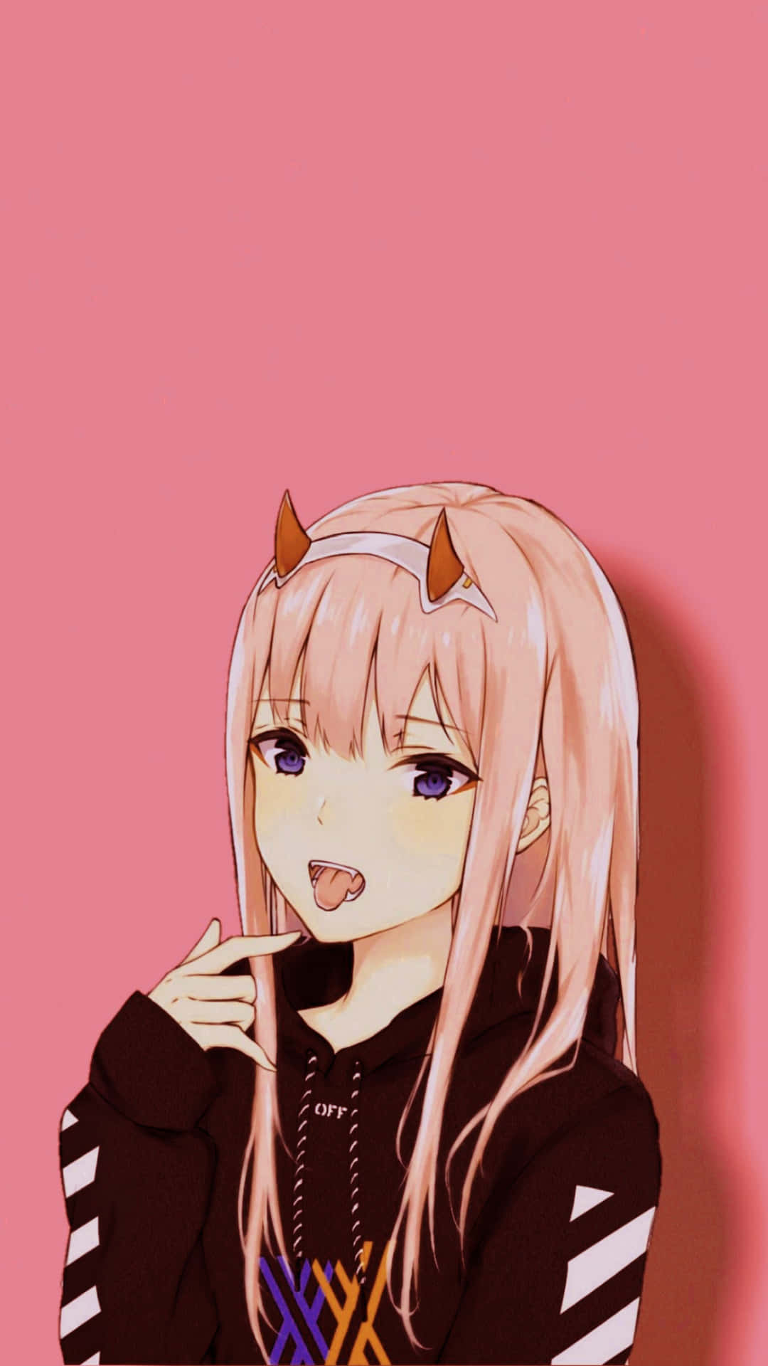 Download free Zero Two Aesthetic On Pink Wallpaper - MrWallpaper.com