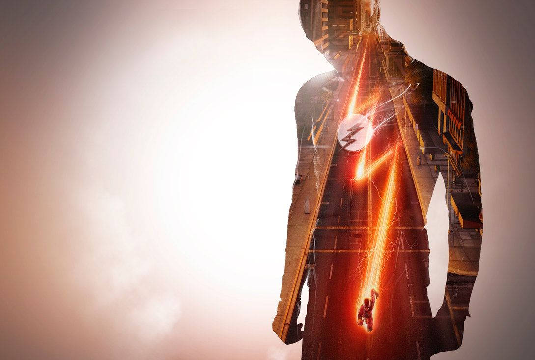 Zoom-in On The Flash's Lightning! Wallpaper