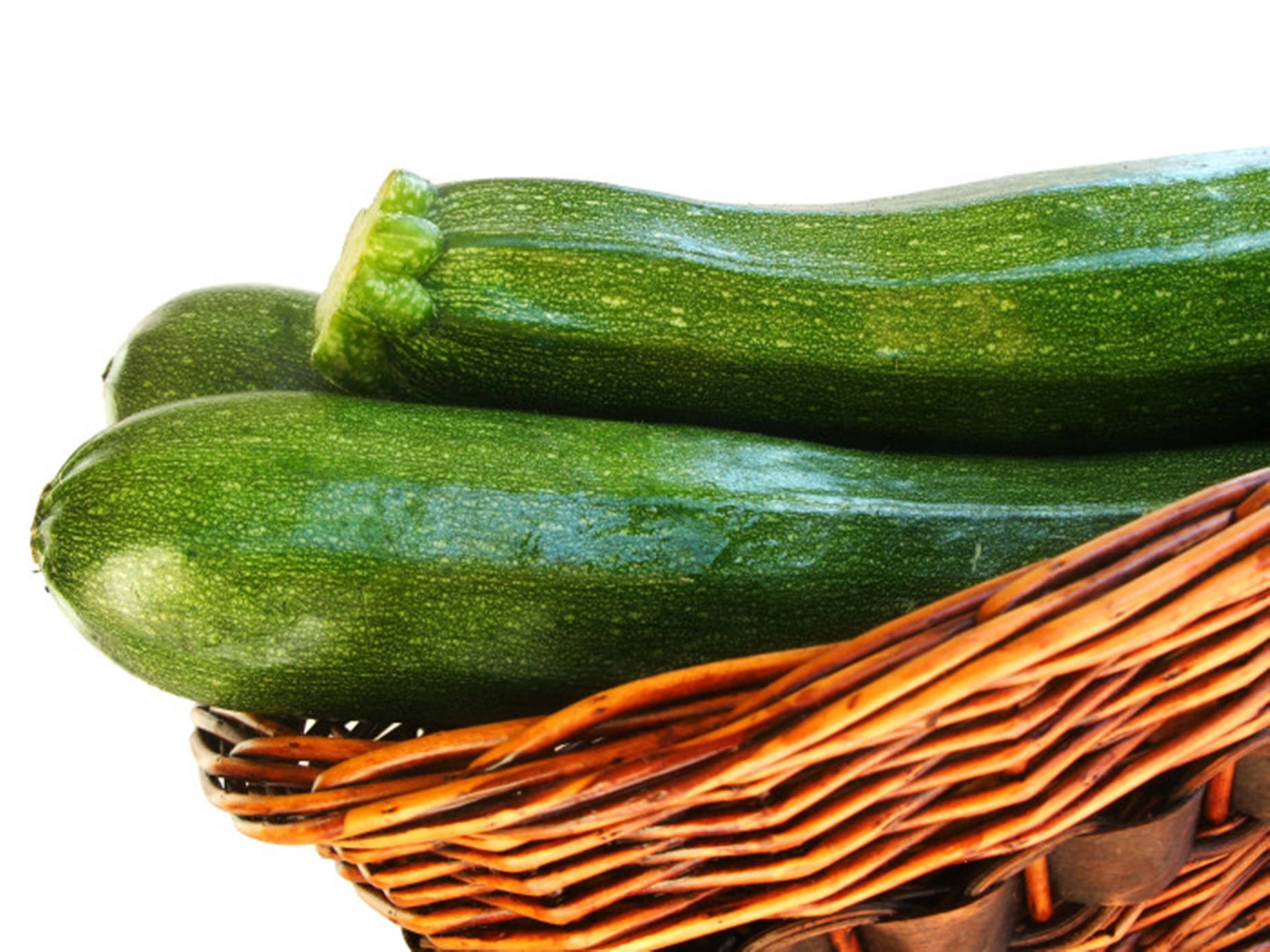 Zucchinis In A Woven Wicker Basket Wallpaper