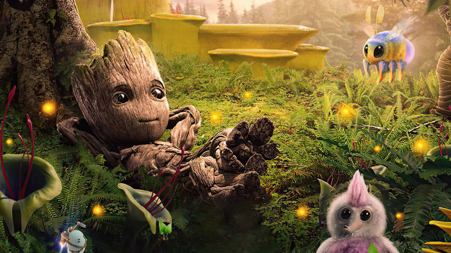 Download free 1366 X 768 Marvel Cute Baby Groot Wallpaper - MrWallpaper.com