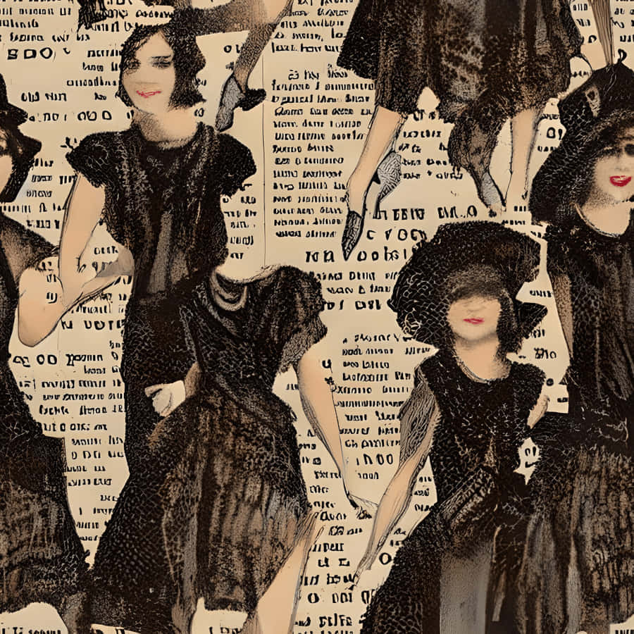 Download free 1920s Flapper Fashion Collage Wallpaper MrWallpaper