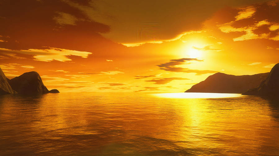 Download free 2560 X 1440 Orange Seascape Wallpaper - MrWallpaper.com