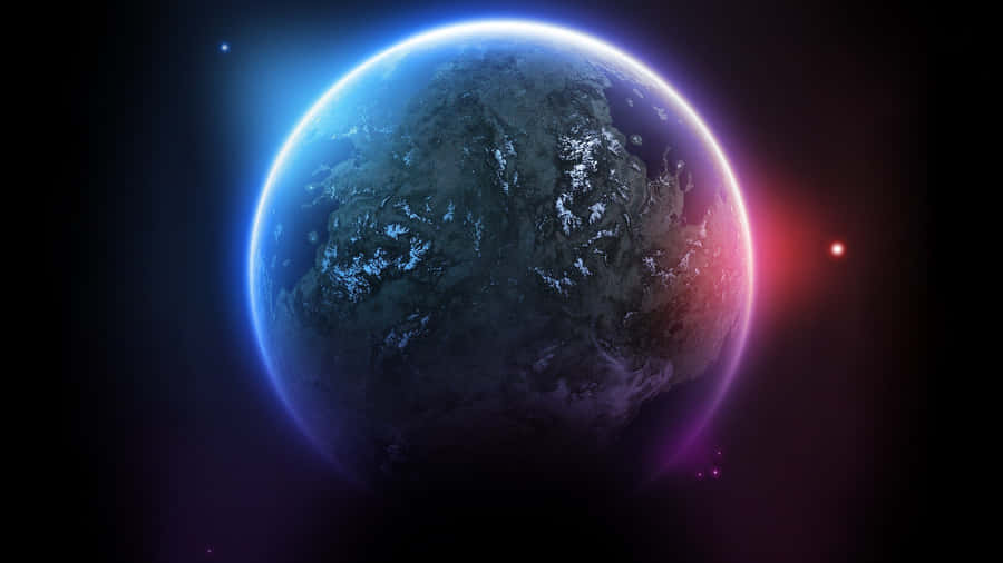 3d Space Blue And Red Wallpaper