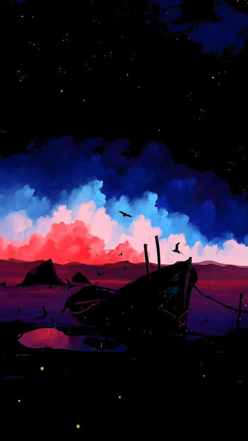 4k Amoled Phone Docked Boat Wallpaper