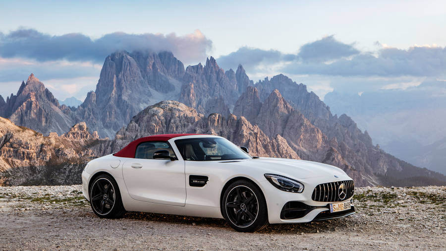 4k Mercedes Roadster White Wallpaper