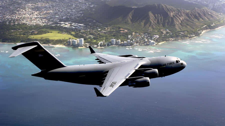 4k Planes City On Island Wallpaper