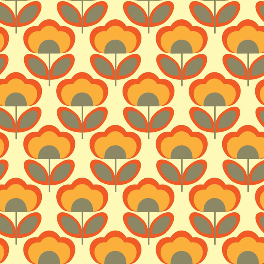 60s Aesthetic Flower Pattern Wallpaper