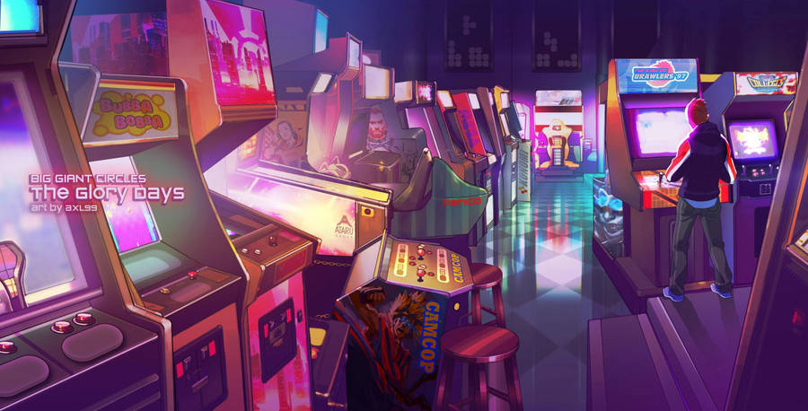 90s Arcade Center Art Wallpaper