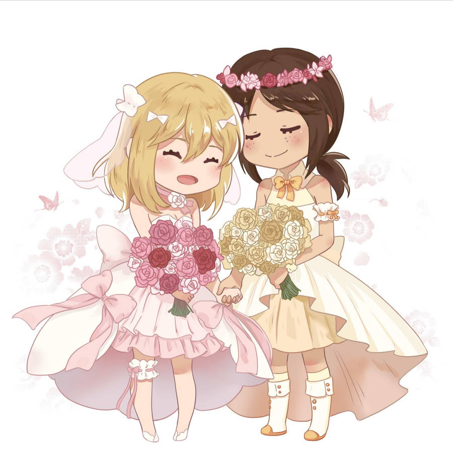 Download free A Beautiful Anime Lesbian Wedding Wallpaper - MrWallpaper.com