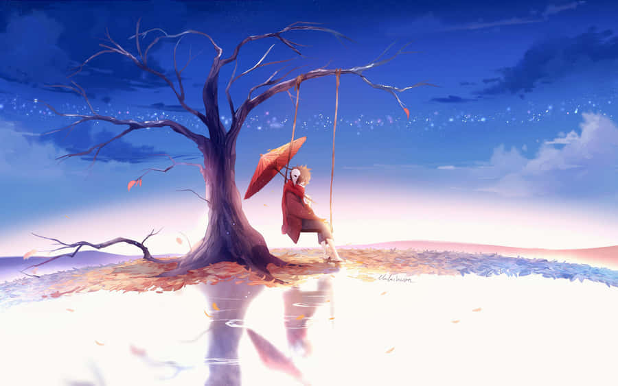 A Beautiful, Emotive Piece Of Sad Anime Art. Wallpaper