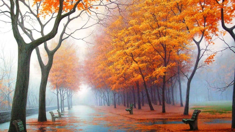 A Beautiful Fall Landscape With Vibrant Colors Wallpaper