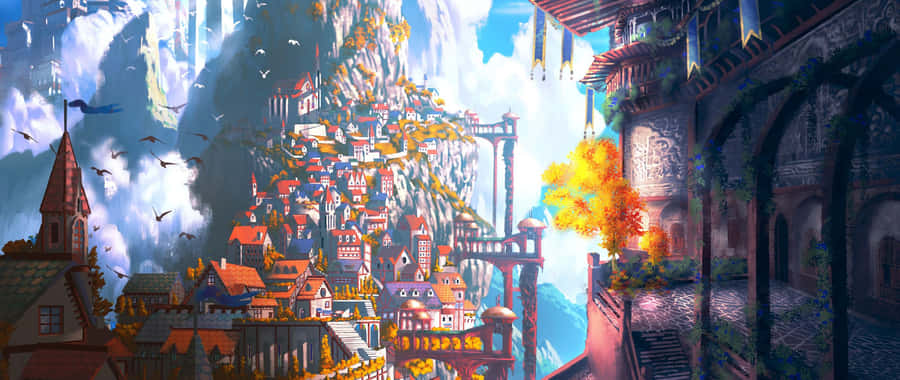 A Beautiful Purple And Pink Abstract Painting Wallpaper