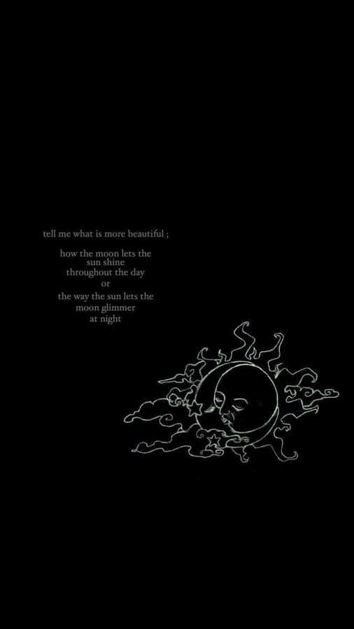 A Black Background With A Black Drawing Of A Sun Wallpaper